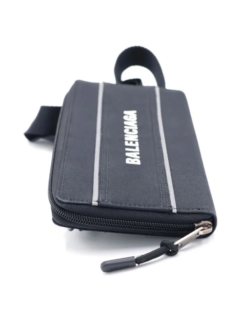 Balenciaga Logo Shoulder Wallet Embroidery Black